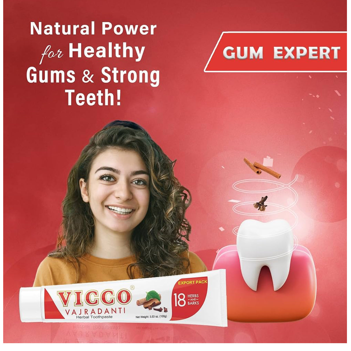 Vicco Vajradanti Ayurvedic Herbal Toothpaste – Natural Oral Care with 18 Rare Herbs 200g