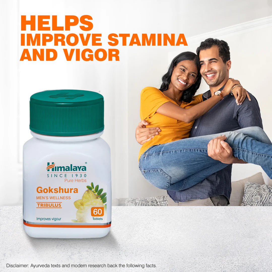 Himalaya Gokshura Tablets for Men’s Wellness, used for strength, stamina support