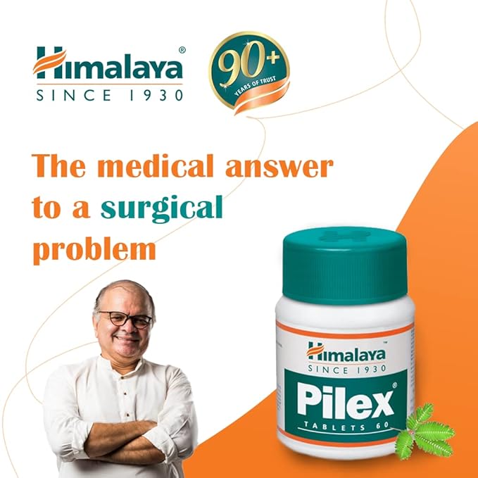 Himalaya Pilex Tablets for Piles Relief, used for hemorrhoids, anal discomfort