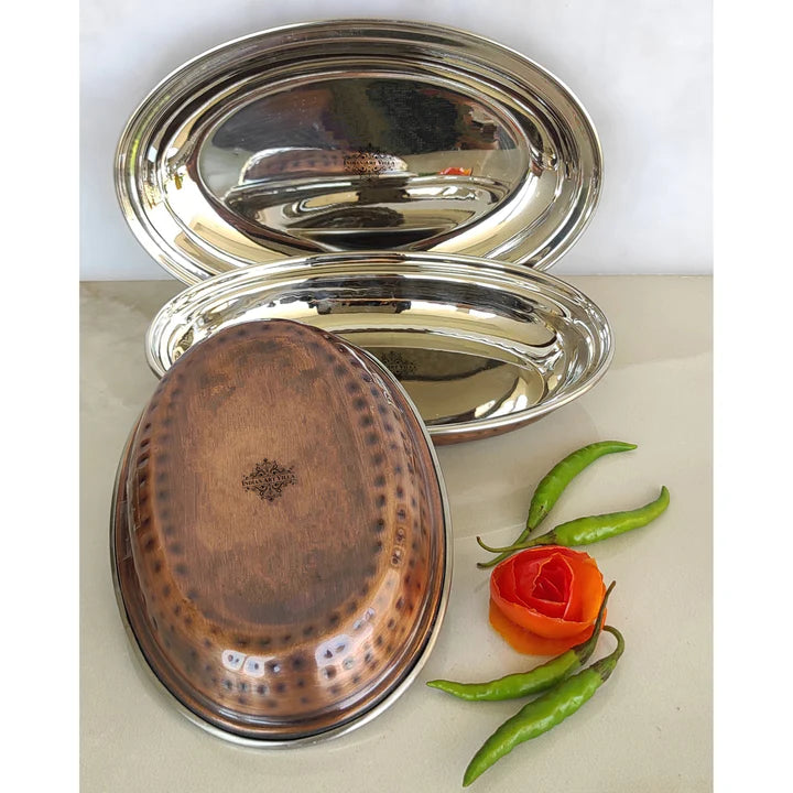 Riar Serving Oval Dish Copper Steel – Stylish & Functional