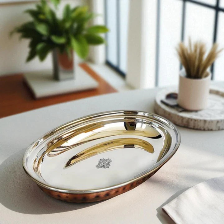 Riar Serving Oval Dish Copper Steel – Stylish & Functional