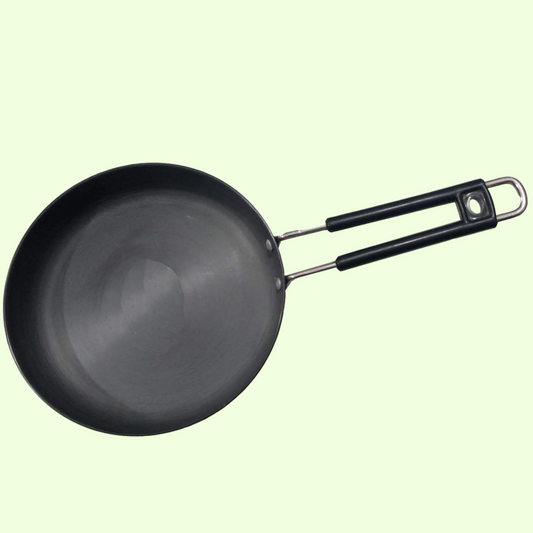India Gold Aluminium Fry Pan - Hard Anodised, Black, Modern Style, 580g, 20 cm