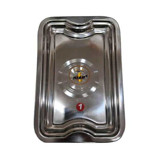 RIAR Stainless Steel Silver Touch Dollar Rectangular Tray – Modern Style