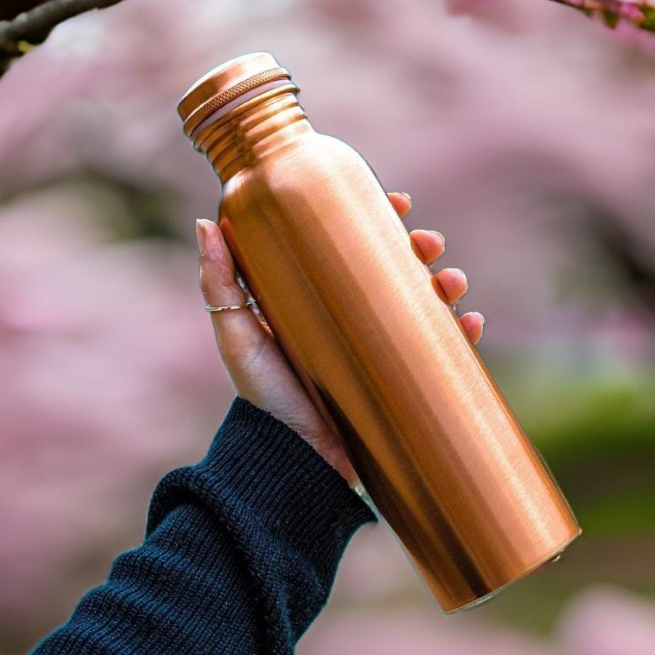 Riar Copper Bottle Pure  SMOOTH OR PLAIN Touch Koppera  - 900 ML