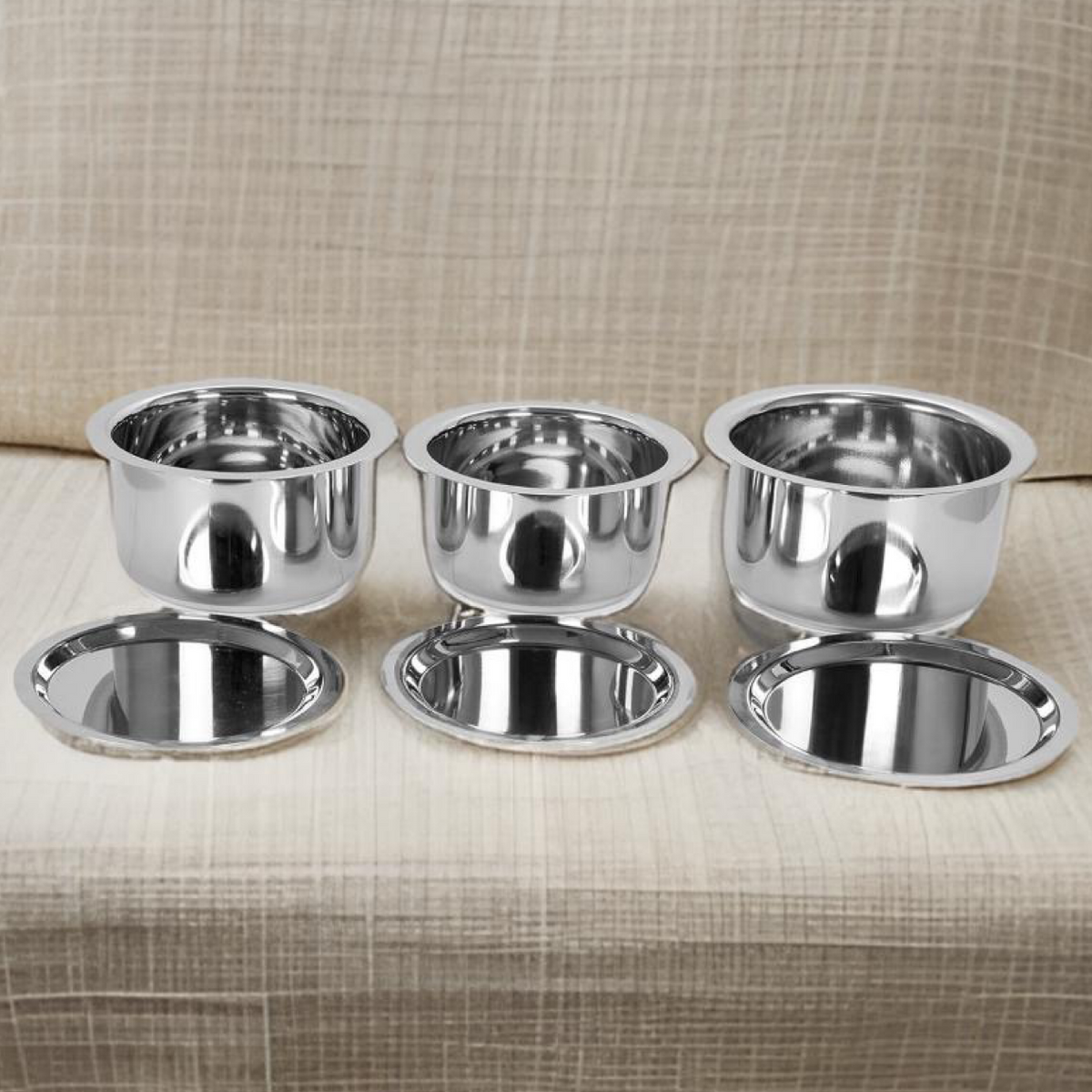 RIAR Stainless Steel Top / Patila Flat Bottom 22g Silver Touch  With Lid
