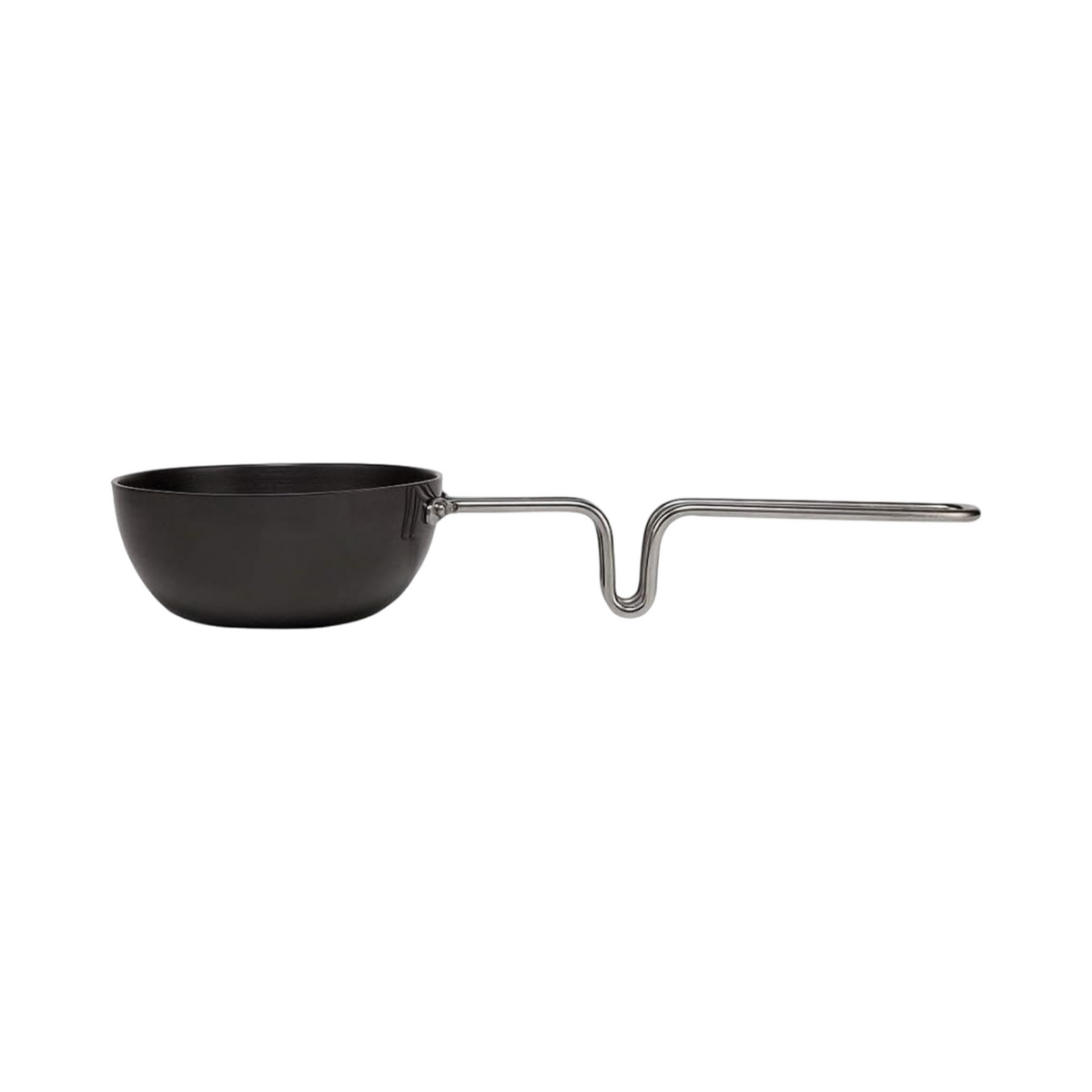 Tadka Pan Hard Anodised - Black, Modern Round Design, 9.5 cm