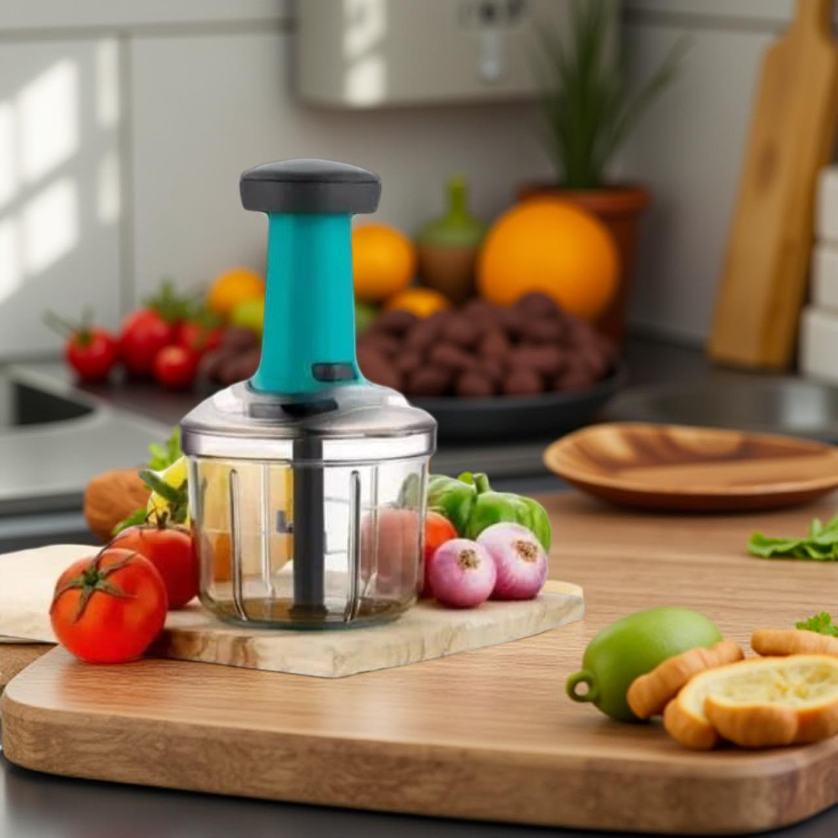 Riar Plastic Mom's Push Chopper – Multi-Color, Modern Design