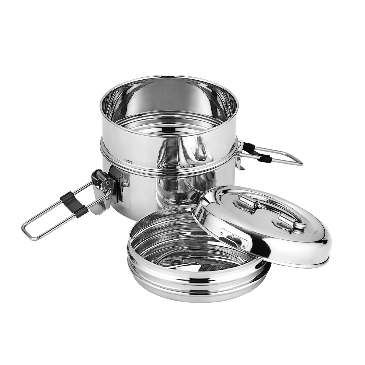 Riar Stainless Steel Clip Tiffin – Silver, Modern Design