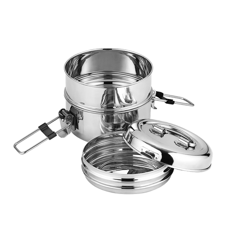 Riar Stainless Steel Clip Tiffin – Silver, Modern Design