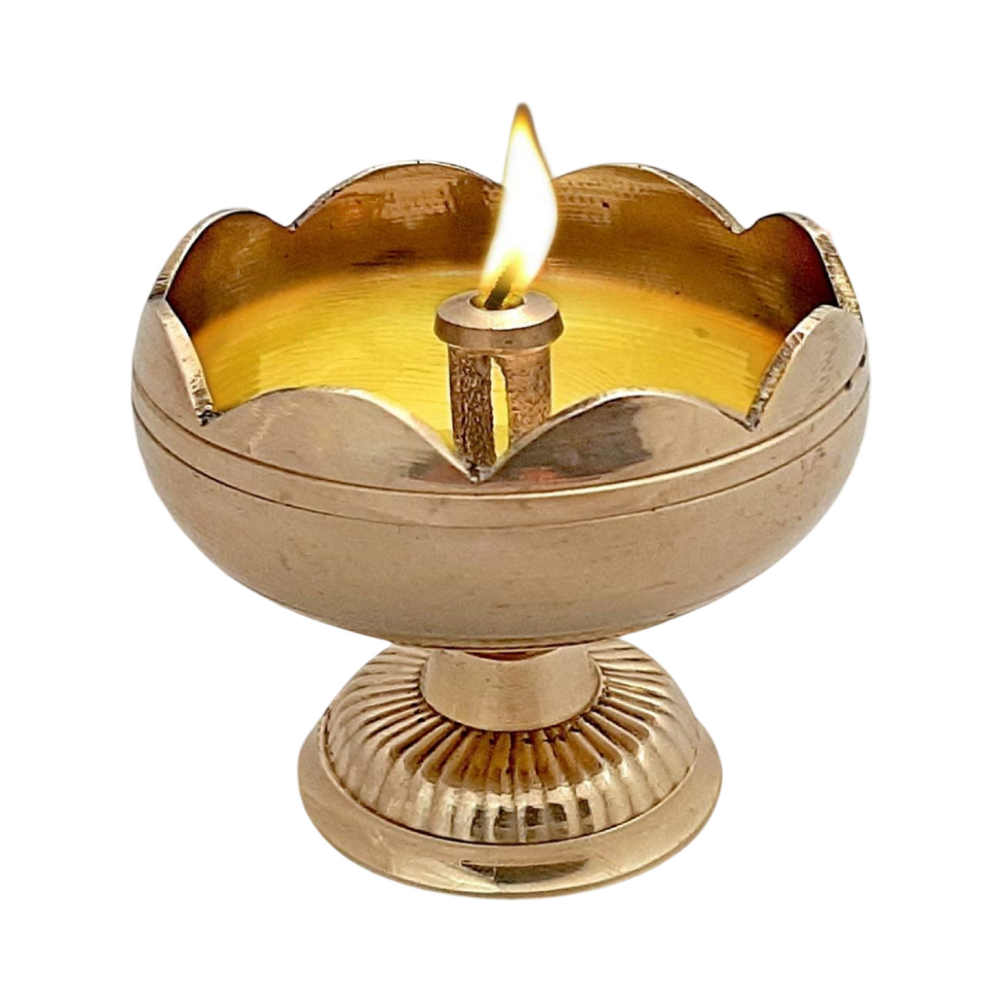 Riar Brass Flower Jyot – Traditional Pooja Oil Lamp