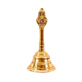 Traditional Pooja Ghanti Silver – Plated Temple Bell with Nandi