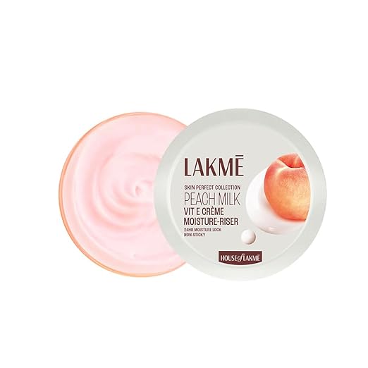 Lakmé Peach Milk Soft Crème Face Moisturizer 50 ml | 24 Hour Hydration with Peach Extract & Milk Essence