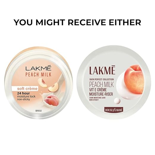 Lakmé Peach Milk Soft Crème Face Moisturizer 50 ml | 24 Hour Hydration with Peach Extract & Milk Essence