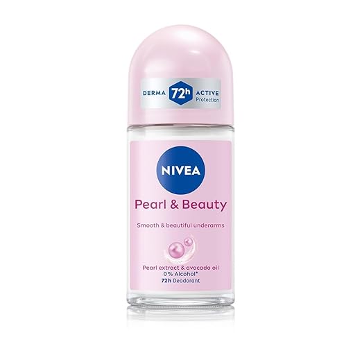 NIVEA Pearl & Beauty Roll-On – Avocado Extracts, Alcohol-Free, 50 ml