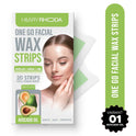 Hilary Rhoda One Go Facial Wax Strips – 20 Strips with 2 Finish Wipes
