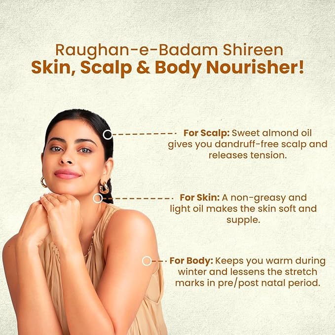 Hamdard Roghan Badam Shirin Sweet Almond Oil 100ml