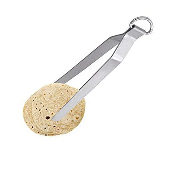 Riar Stainless Steel Roti Tong / Chimta – Classic Silver Design