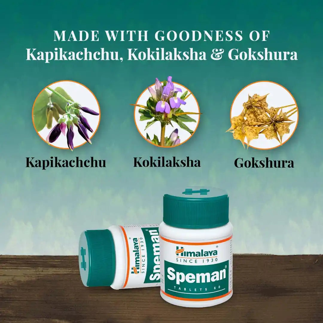 Himalaya Speman Tablets for Male Fertility, used for sperm health, vitality