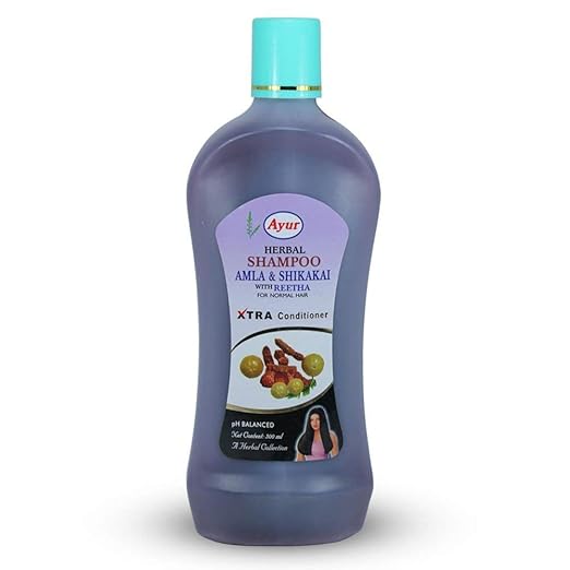Ayur Herbal Shampoo Infused with Amla Shikakai Reetha for Healthy Moisturized Hair 500ml