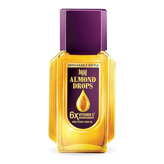 Bajaj Almond Drops Hair Oil – Vitamin E & Almond Oil, Non-Sticky, Hair Fall Control 500ml