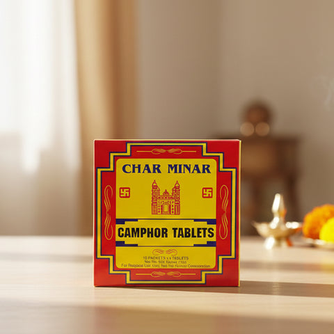 Charminar Camphor Tablets – Pure & Fragrant Camphor for Pooja and Spiritual 200g 16 cubes of 4 tablets