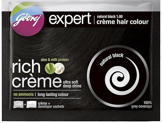 Godrej Expert Rich Crème Hair Colour – Natural Black, No Ammonia Formula