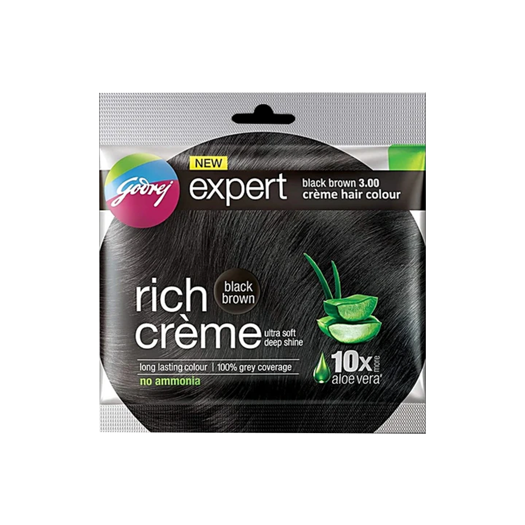 Godrej Expert Rich Crème Hair Colour – Black Brown, No Ammonia
