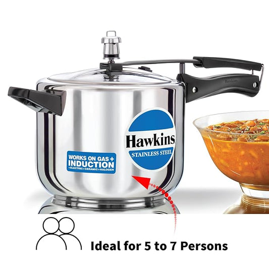 Hawkins Stainless steel Induction Pressure Cooker, Inner Lid, 5 Litre