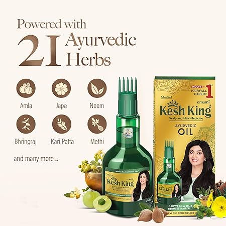 Kesh King Ayurvedic Scalp Oil – Herbal Hair Fall Control & Growth Booster