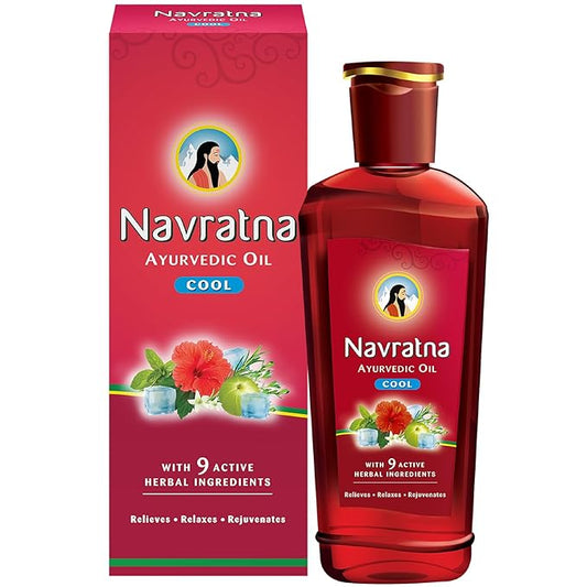 Navratna Ayurvedic Cool Oil – Stress Relief and Scalp Care, Herbal Formula 270 ml
