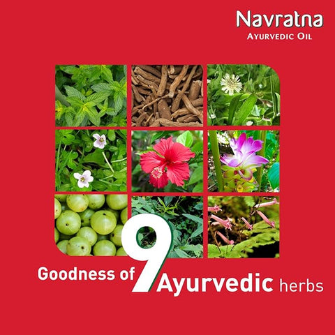 Navratna Ayurvedic Cool Oil – Stress Relief and Scalp Care, Herbal Formula 270 ml