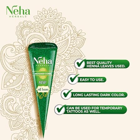 Neha Herbal Mehandi Cone – Natural Henna for Beautiful Designs