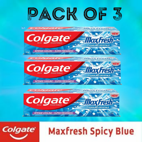 Colgate Max Fresh Blue Gel Toothpaste (Pack of 3)